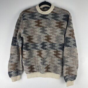 Alpaca 111 Women's 100% Alpaca Knit Sweater Size L Crewneck Textured 90s Dad